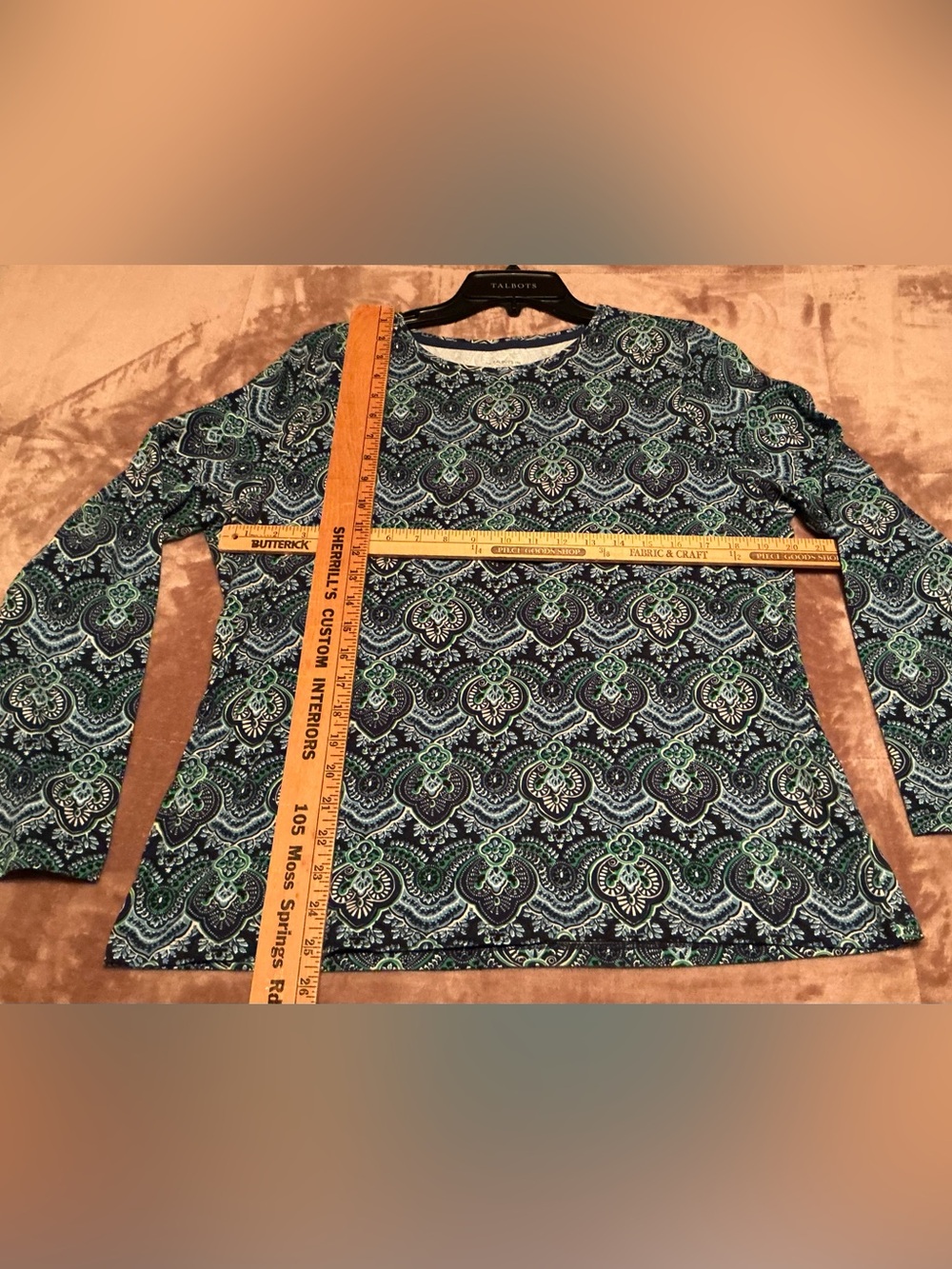 Talbots Pattern Long Sleeve Top - Picture 3 of 5